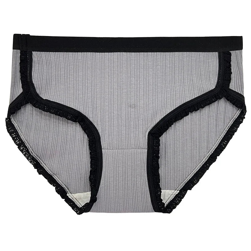 3Pcs/Set Cotton Panties Mid-Waist Women's Underwear Female Breathable Underpants Girls Solid Color Briefs Short Sexy Lingerie