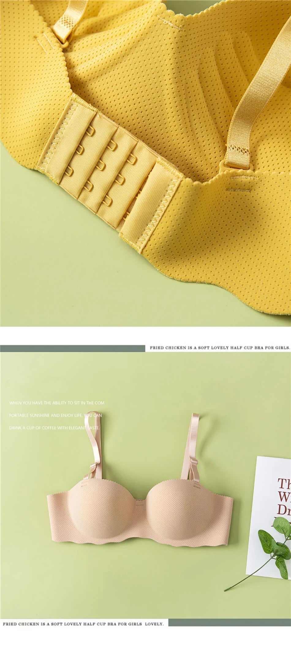 Girls Seamless Bra - Comfort Breathable Removable Strap