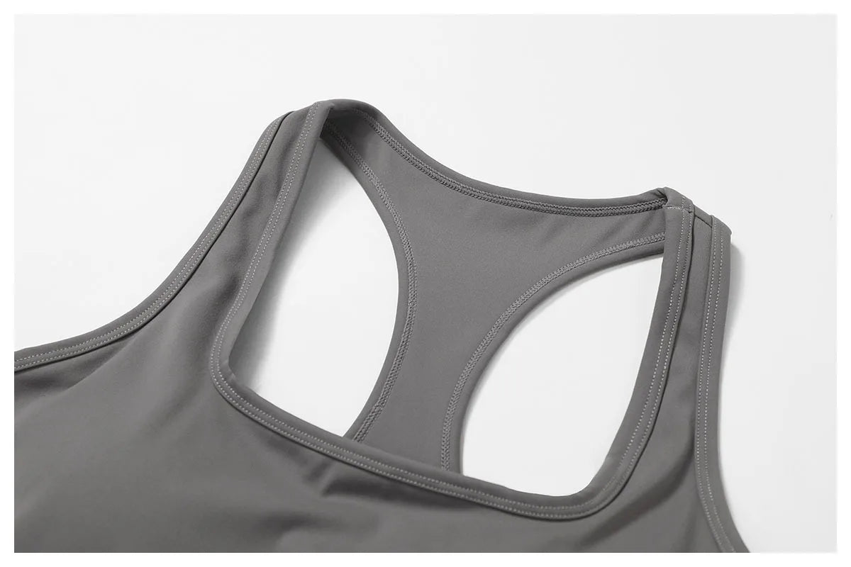BIANHUI Gym Clothes Woman Brushed Cotton Racerback Sports Vest for Women Tight-Fitting Quick-Dry Casual Fitness Top Yoga Wear