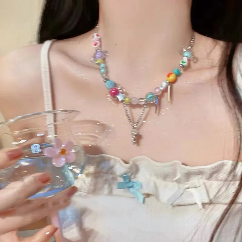 New luxury zircon necklace heart shaped tassel pearl necklace designer high end necklace birthday necklace