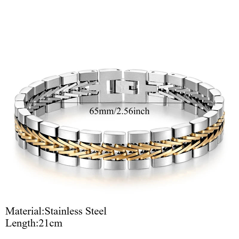 ROXI  | 2025 Stainless Steel Cuban Bracelet for Men Luxury Charm Party Jewelry Gold Plated Original Design Dropshipping