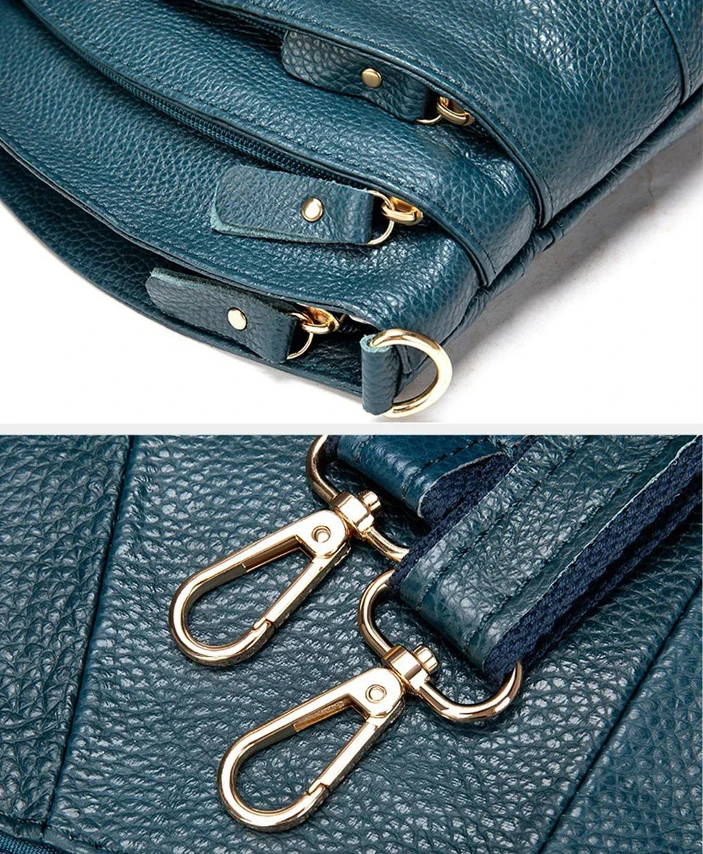 Genuine Leather Women Messenger Bags Cow Leather Crossbody Shoulder Bag Small Female Handbags Capacity Phone Bag for Girls