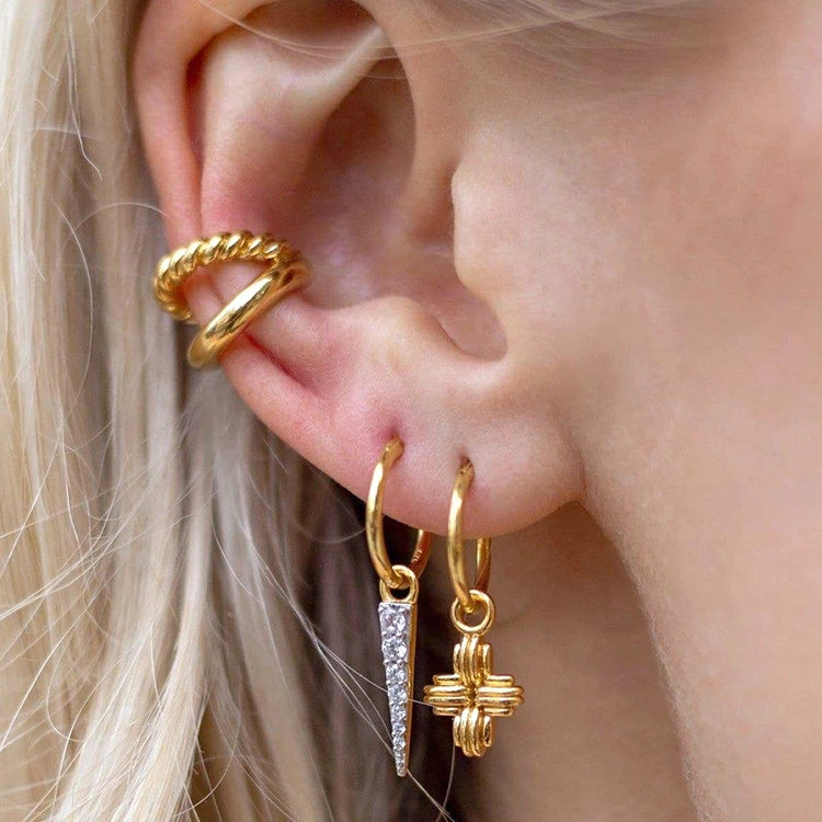 925 Sterling Silver Needle Punk Spike Rivet Hoop Earrings For Women Huggie Earrings Ear Cuff Piercing Earring Gothic Jewelry