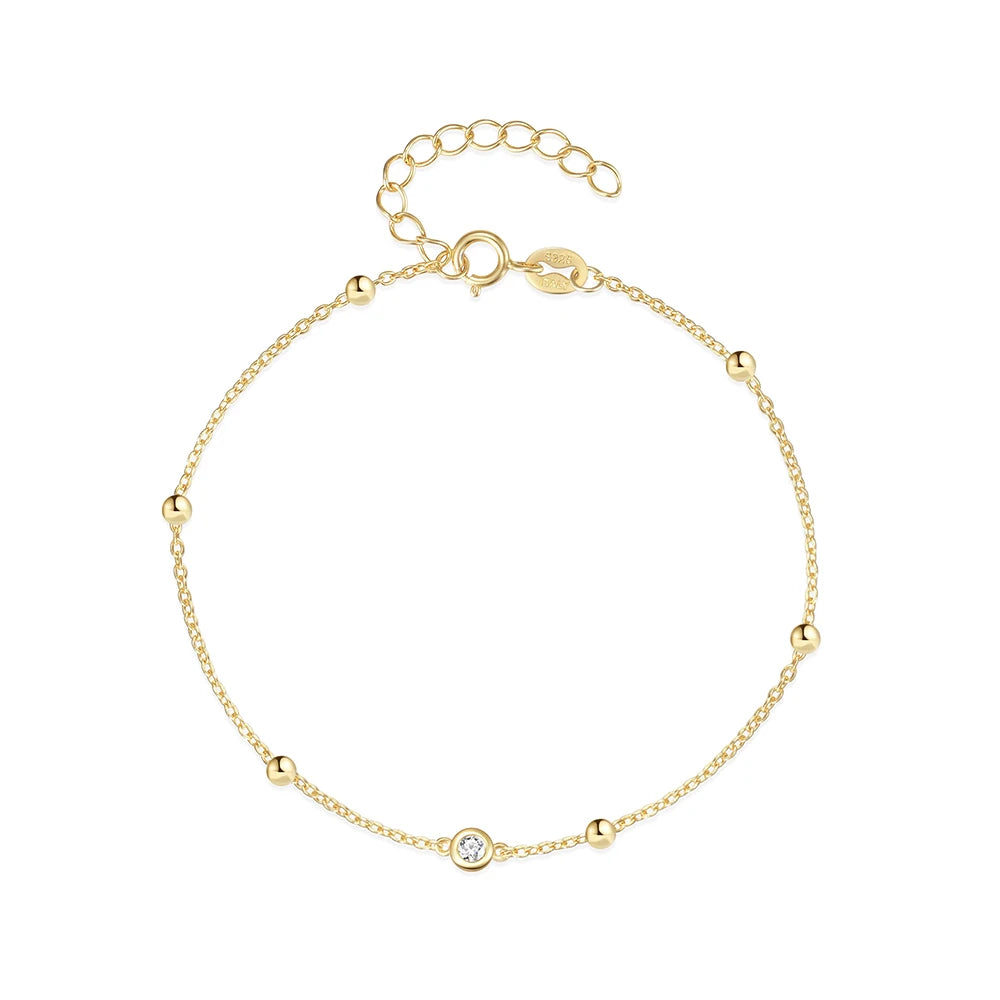 CANNER European American Style Eight-Pointed Star Zircon Bracelet S925 Sterling Silver Personality Simple Versatile Bracelet