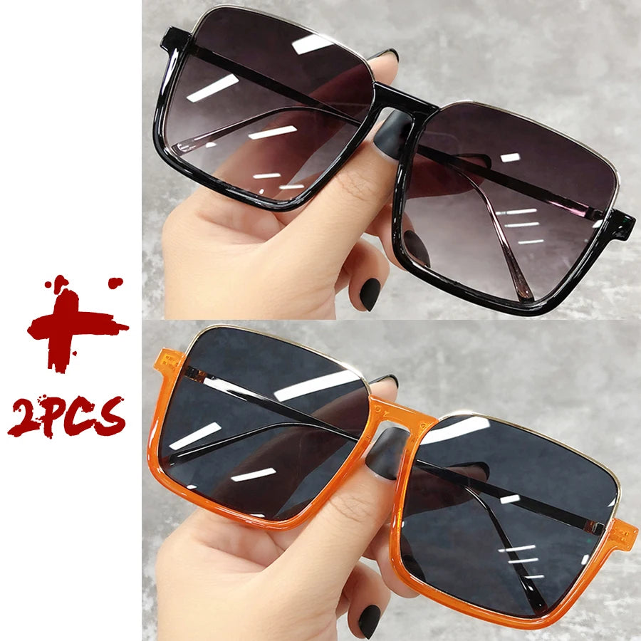 2025 Big Square Frame Travel Sunglasses - Luxury Gradient Unisex UV400