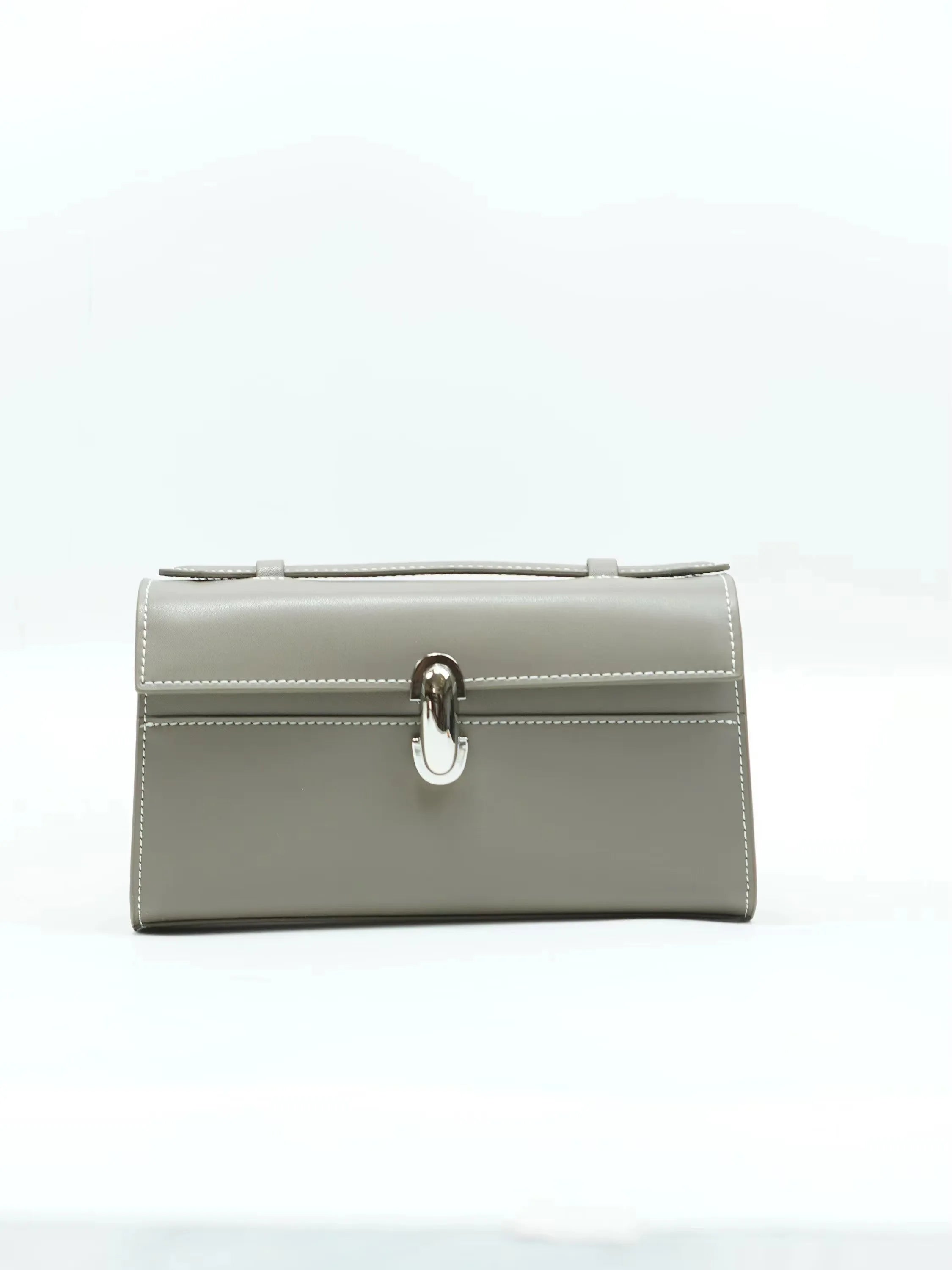 SAVETTE Brand The Symmetry 19 Genuine Leather Handbag Solid Color Simple Handbag Small Square Row Bag Women's Suede