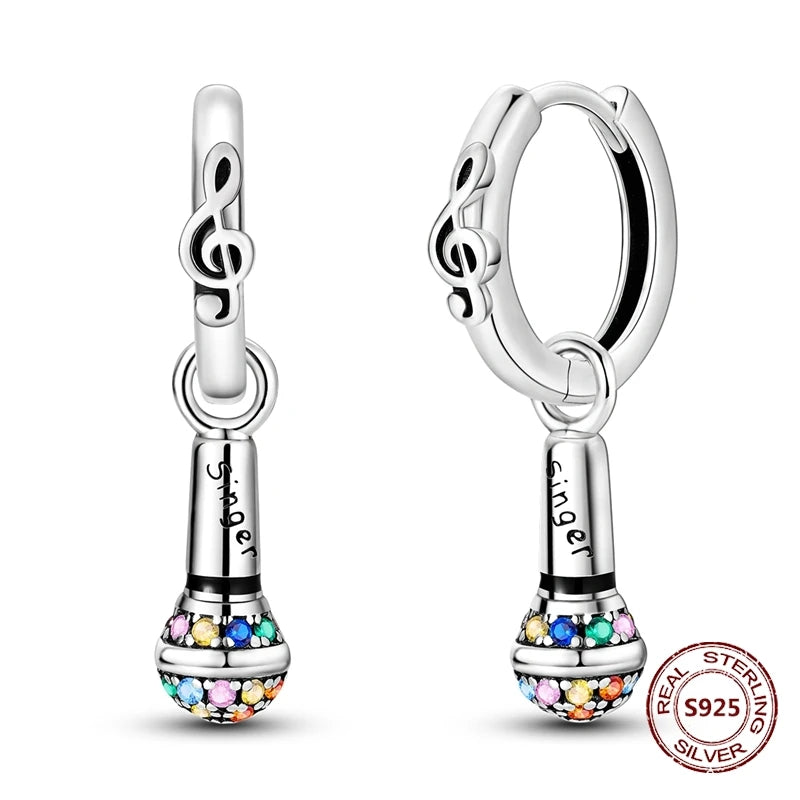 Unicorn Earrings 925 Sterling Silver Original Zircon Elephant Feather Dog Cat Blue Star Small Earrings For Women Jewelry Gift