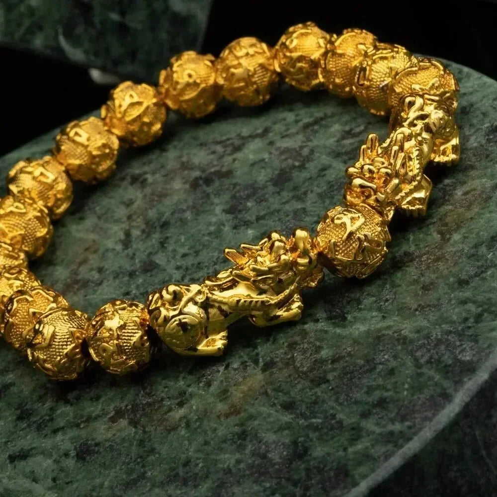 1pc Charm Bracelet 10mm Natural Bead Bracelets , Single Attract Wealth And Good Luck Wrist Chain