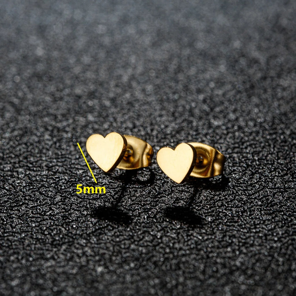 1 Pair Stainless steel Earrings Trend Korean Sweet Heart Fashion Stud Earrings For Women Jewelry Party Friends Wedding Gifts NEW