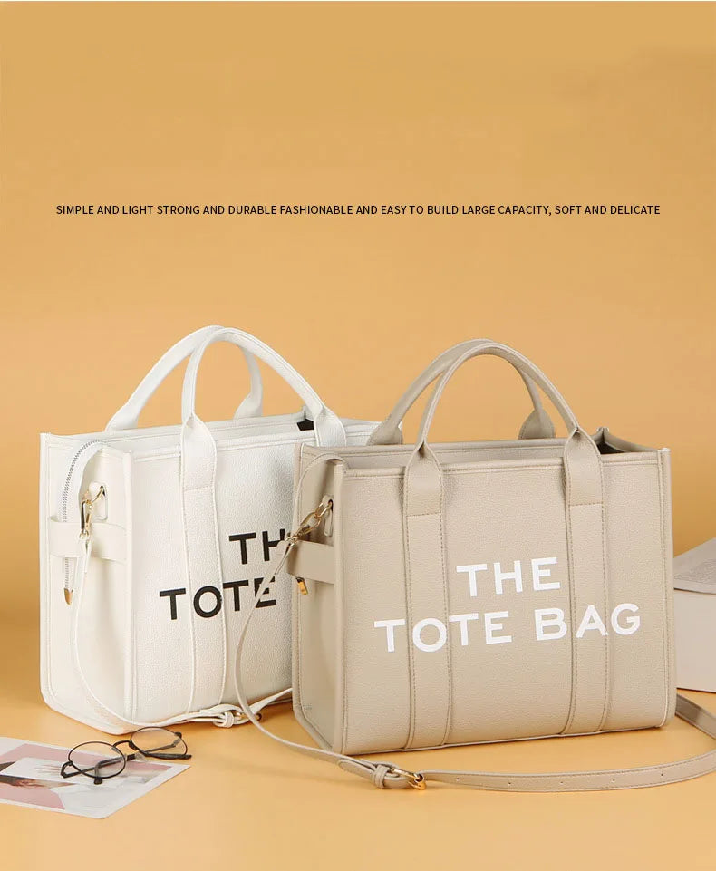 New Solid Color PU leather Women Tote bag Casual and large capacity High Quality handbag For women daily Commuter shoulder bag