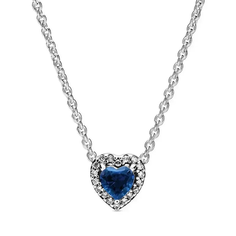 Christmas Birthday Surprise Gifts 925 Sterling Silver Exquisite Shiny Round Heart-shaped Necklace Classic Charm Women's Jewelry