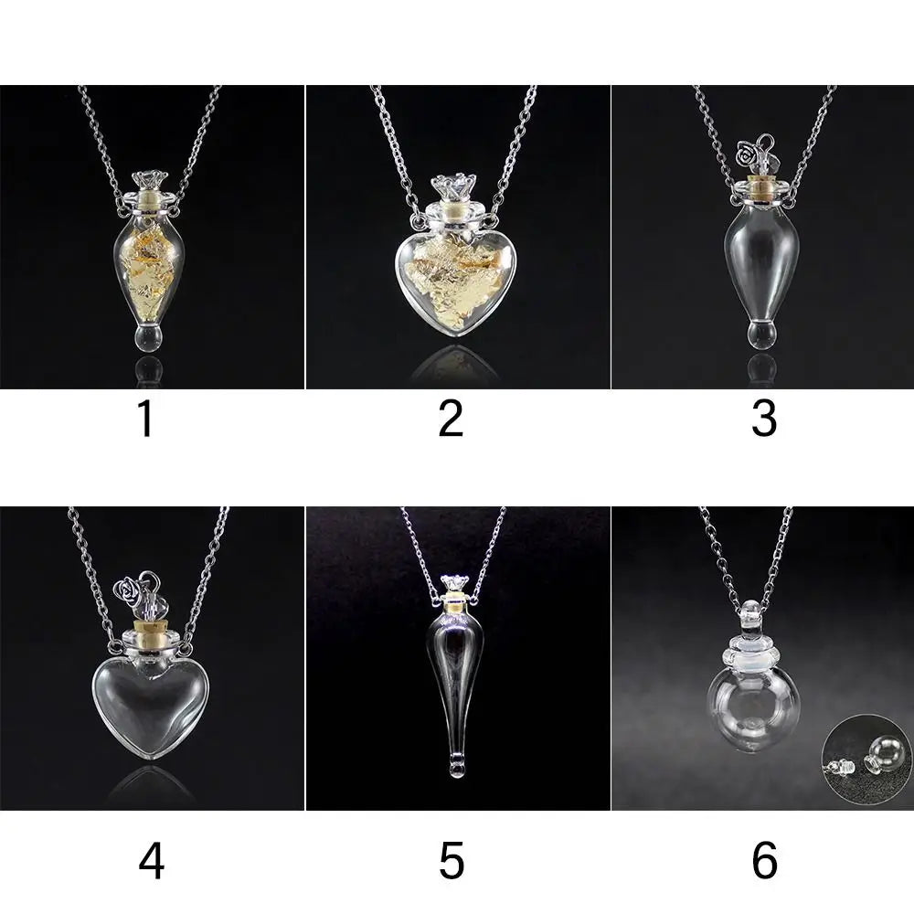 Openable Water Drop Heart Steel Chain Perfume Vial Necklace Wishing Bottle Pendant Essential Oil Diffuser Memorial Jewelry Gifts