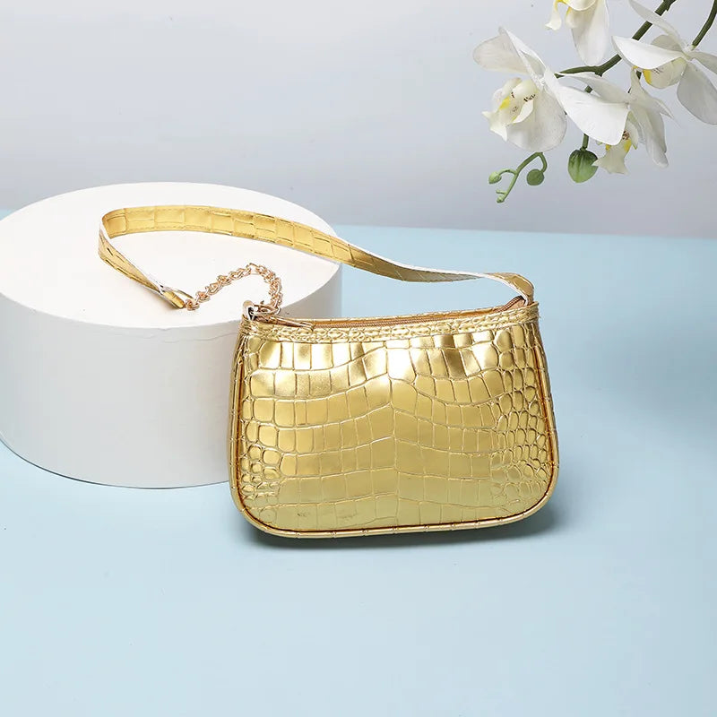 French Simple Solid Color PU Leather Shoulder Bag Fashion Versatile Handbag Underarm Bag For Women Hand Shoulder Bag
