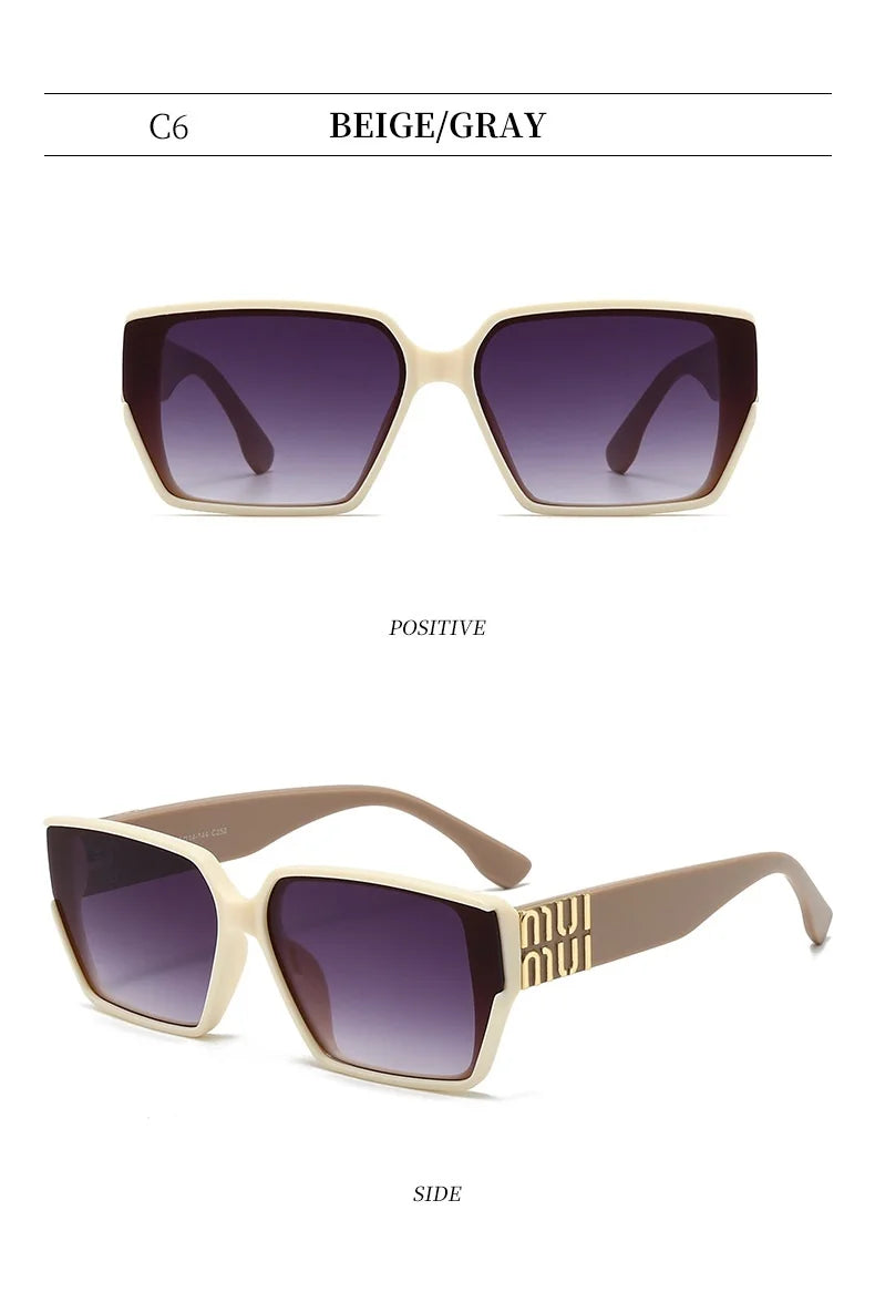 Fashion MM Designer Square Sunglasses - Stylish Luxury Unisex UV400
