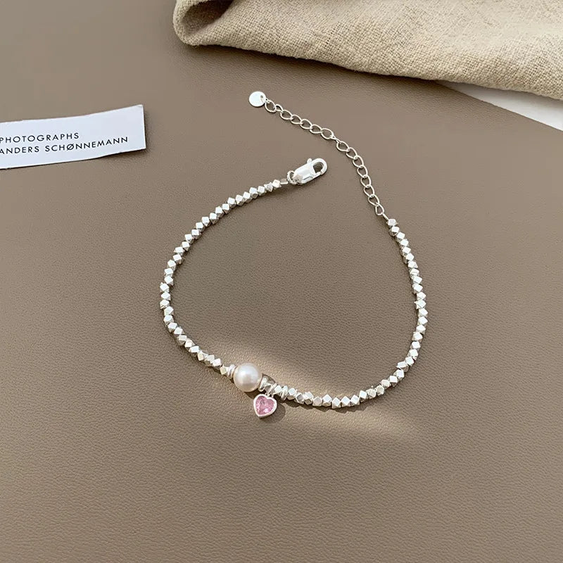 VENTFILLE 925 Sterling Silver Double Layer Pearl Bracelet for Women Girl Design Bead Korean Jewelry Dropshipping