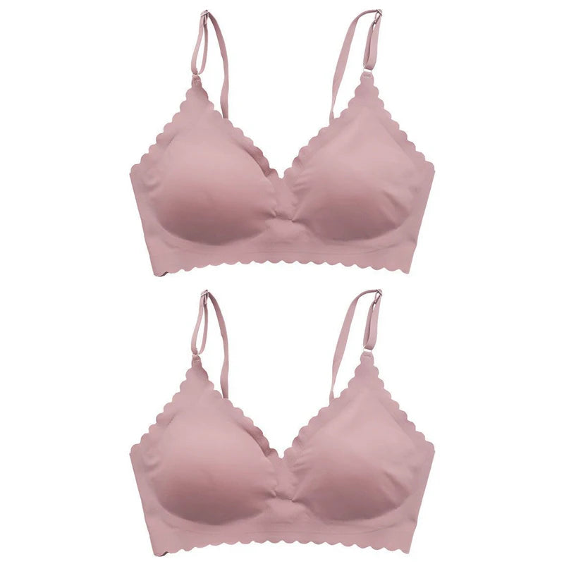 2PCS Ice Silk Seamless Bra - No Steel Ring Fitness Yoga Tank Tops