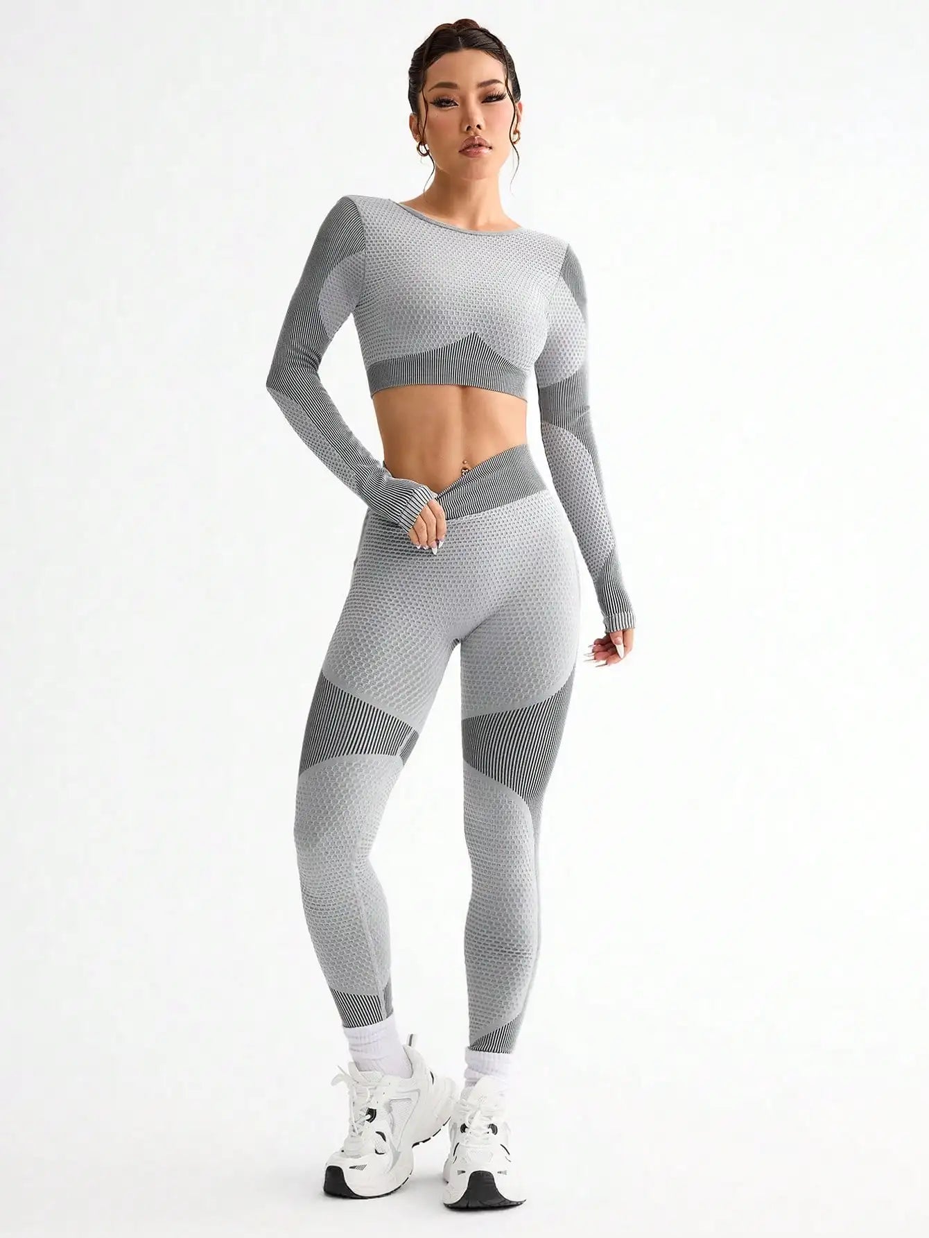 2PCS Sports Yoga Suit - Breathable Seamless Running Fitness Set