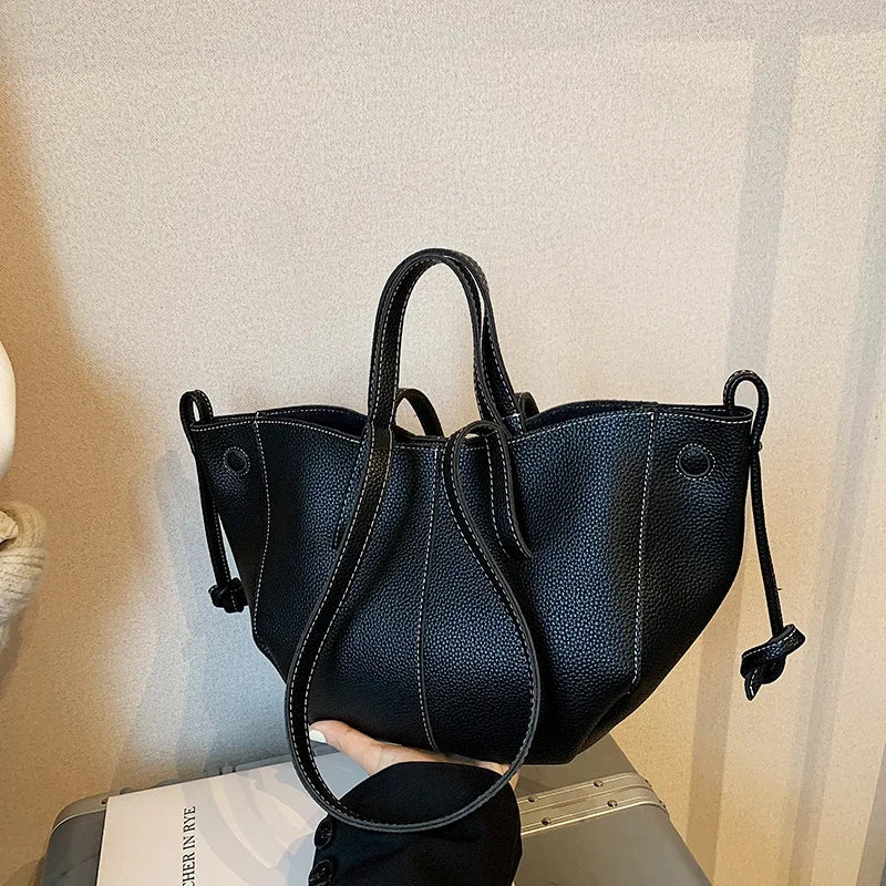 High Quality PU Tote Bags Fashion Solid Hasp Simple Versatile Sense of Luxury Shoulder and Handbags for Women 2024 New Style