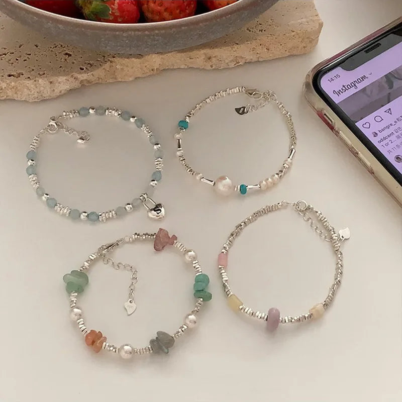 VENTFILLE 925 Sterling Silver Double Layer Pearl Bracelet for Women Girl Design Bead Korean Jewelry Dropshipping