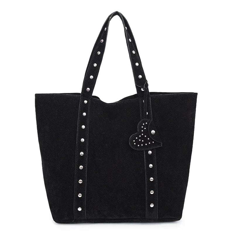 Fashion Suede Sewing Thread Shoulder Bags 2025 New Retro Versatile Commute Simplicity Solid Color Single Women's Handbag