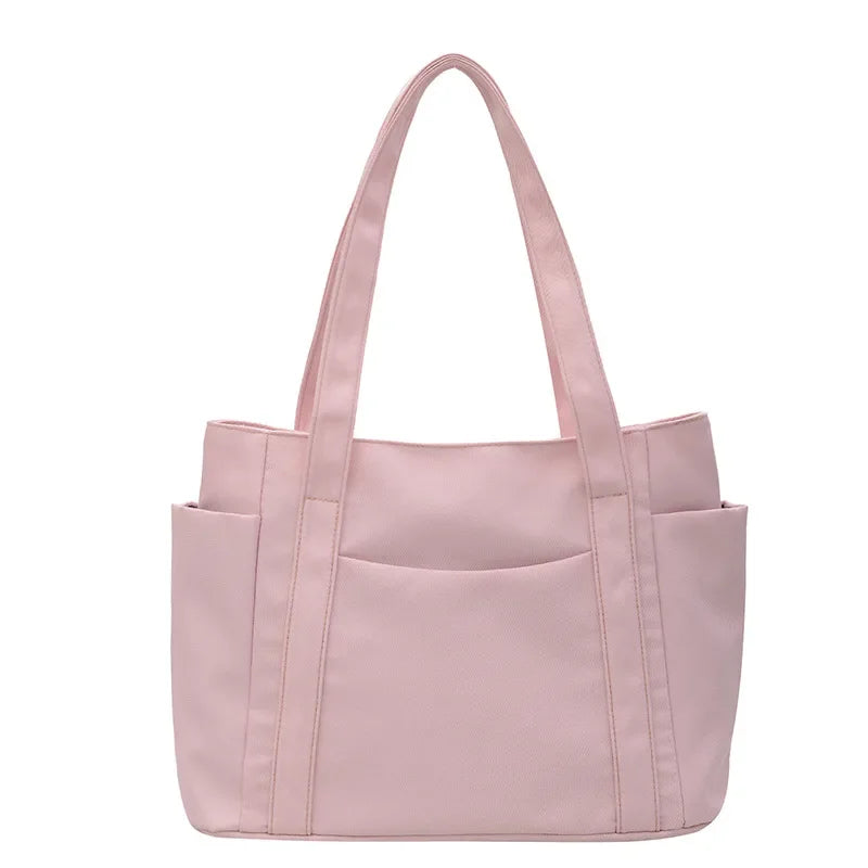 High Quality Commuting Tote Bag Simple Nylon Women's Shoulder Bag Large Capacity Student Class Handbag