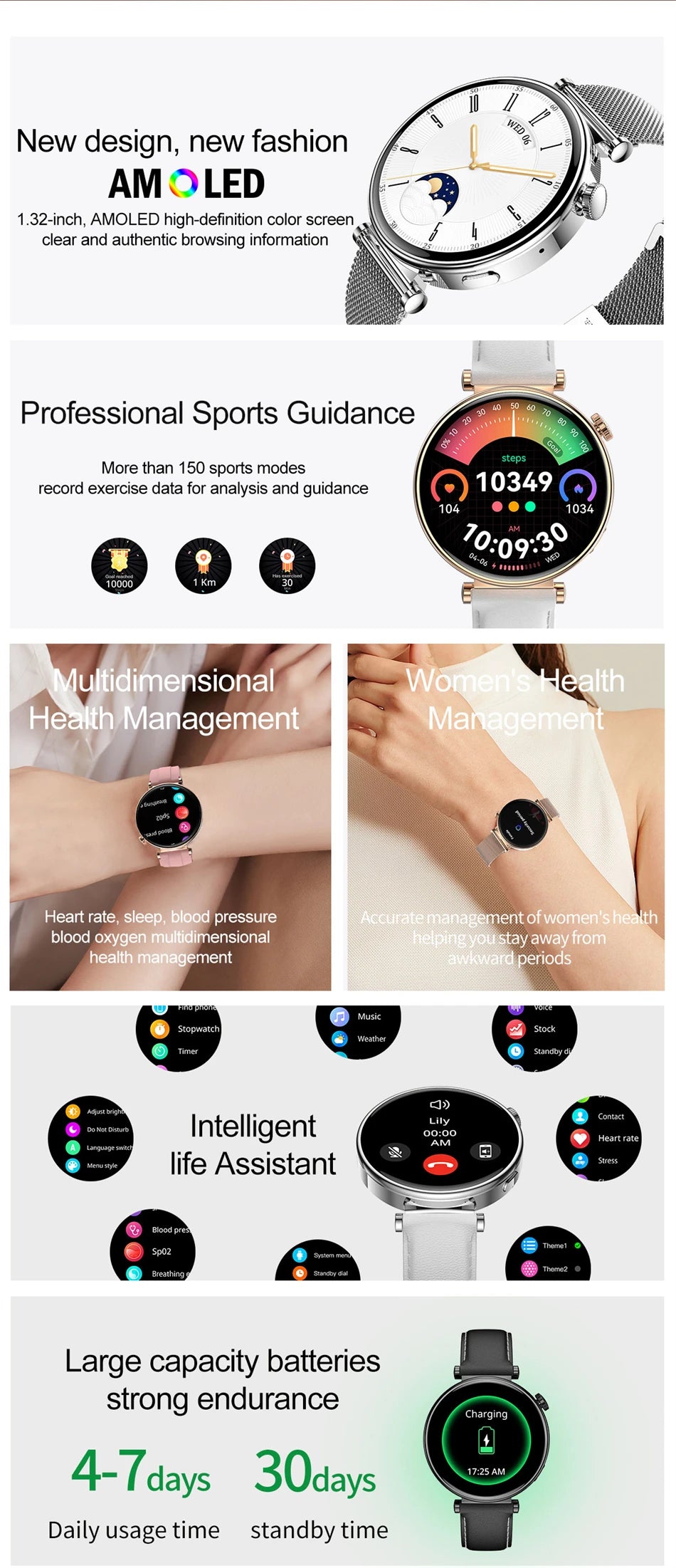 2025 New For Original HUAWEI Watch GT5 Mini Women Smartwatch GPS motion trail NFC 466*466 HD Full screen touch Ladies Smartwatch