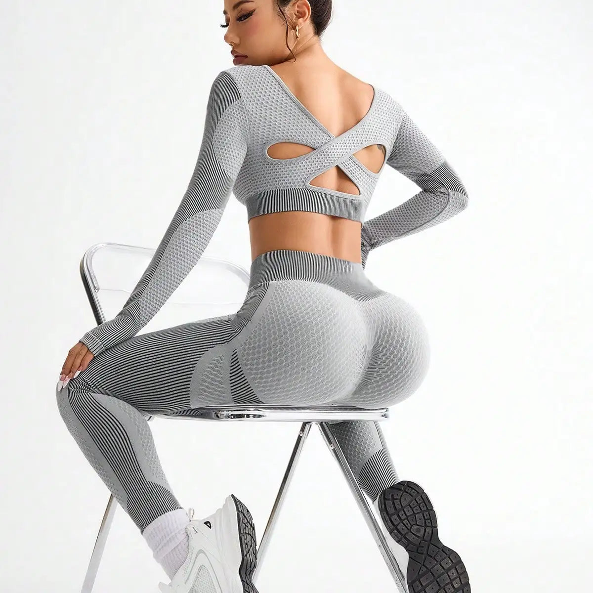 2PCS Sports Yoga Suit - Breathable Seamless Running Fitness Set