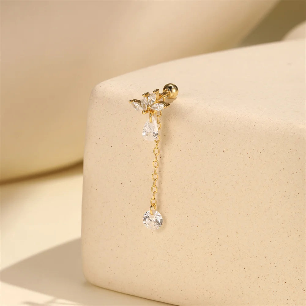 Aide 925 Sterling Silver 1piece Silver Color Thread Labret Upper Stud Earrings Cartilage Tragus Helix Piercing Studs Jewelry