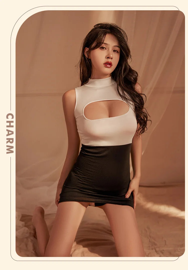Hot Sexy Schoolgirl Costume Uniform Open Erotic Lingerie Women Underwear Cosplay Uniform Sexy Lingerie Fetish Babydoll Dress
