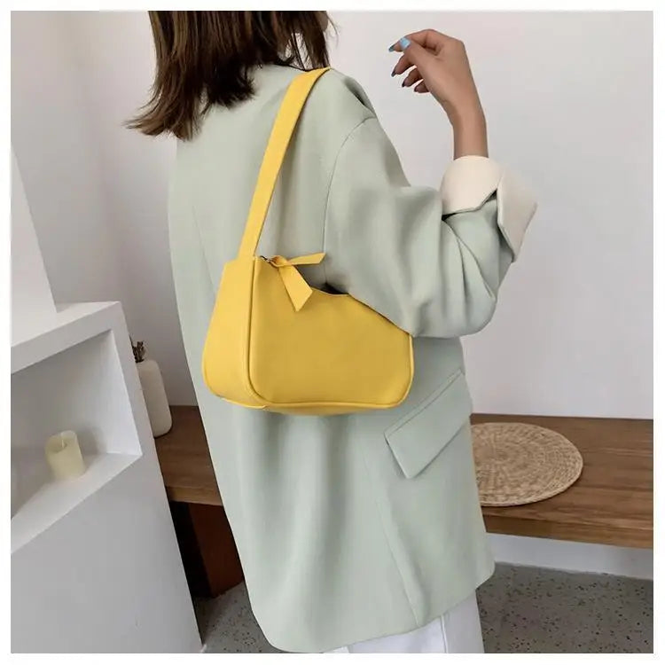 Handle Bag Women Retro Handbag PU Leather Shoulder Totes Underarm Vintage Top Handle Bag Female Small Subaxillary Bags Clutch