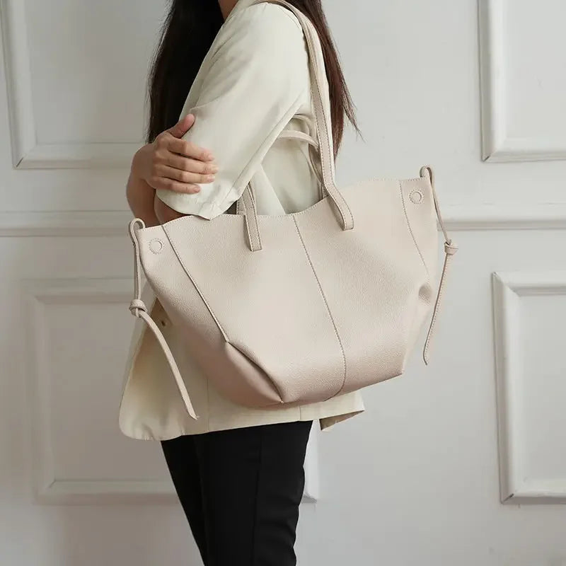 Fashionable Large Capacity Tote Bag Handbag Women's Single Shoulder Bag Brown New Arrival 2025 from France High Aesthetic Value