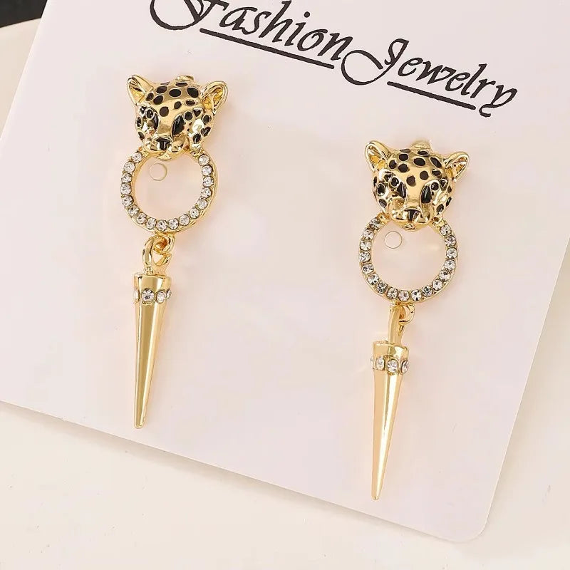 Luxury Quality Jewelry Cheetah Leopard Pattern Pendant Earrings Trendy Personalized Women's Party Fashion Jewelry Accessories
