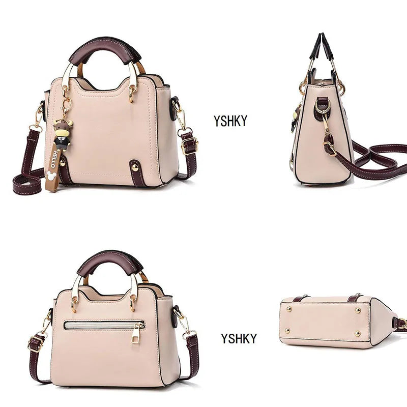 New brand shoulder Bag leather  Women's luxury designer handbag for 2024 women European and American retro cross body Tote bags