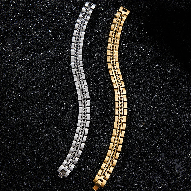 ROXI  | 2025 Stainless Steel Cuban Bracelet for Men Luxury Charm Party Jewelry Gold Plated Original Design Dropshipping