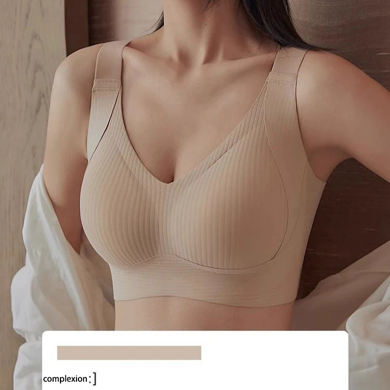 FINETOO Seamless Push-Up Bra - Wireless Removable Pads M-4XL