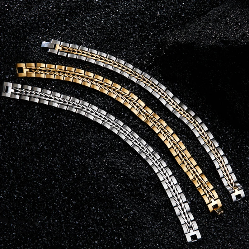 ROXI  | 2025 Stainless Steel Cuban Bracelet for Men Luxury Charm Party Jewelry Gold Plated Original Design Dropshipping