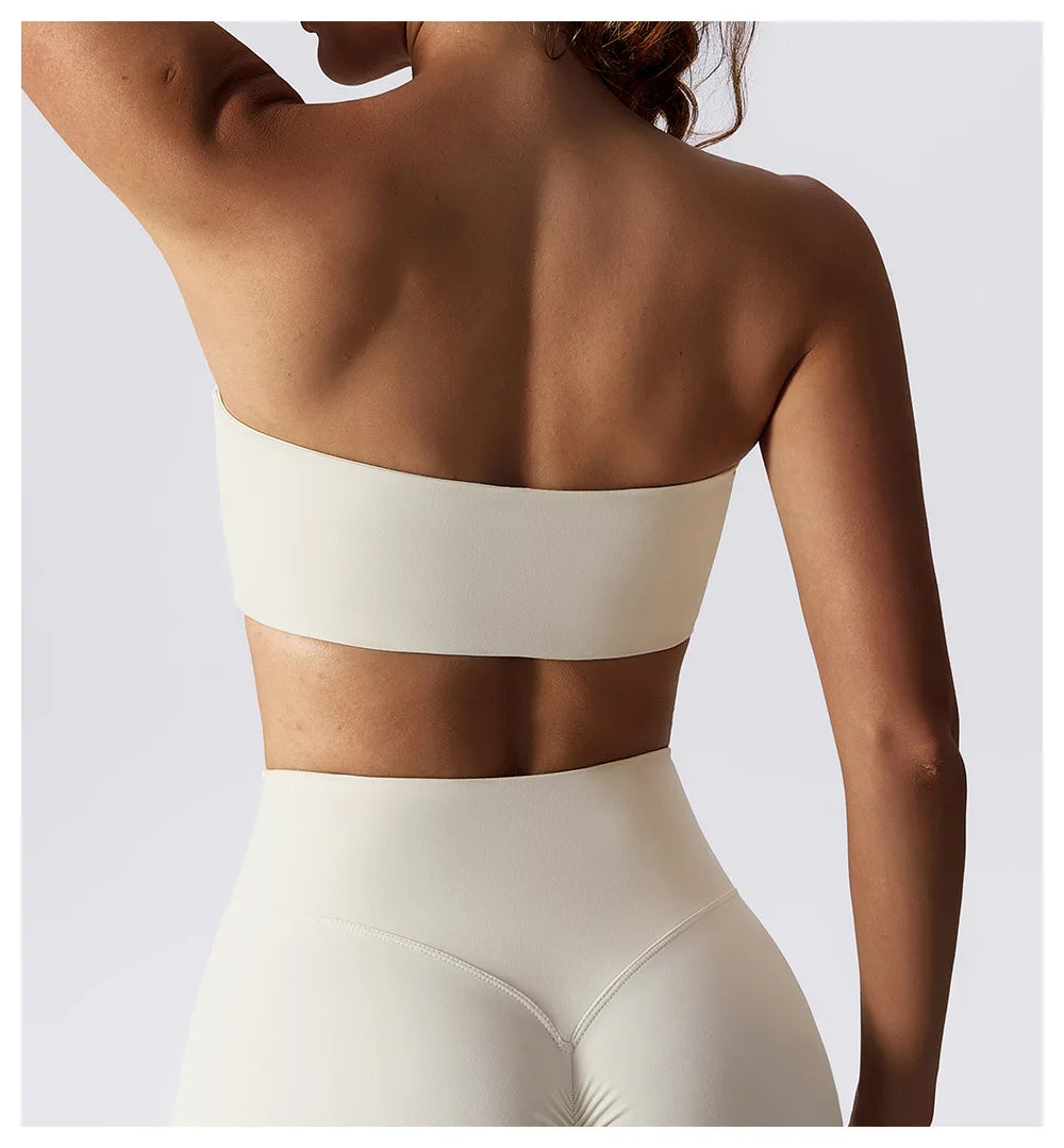 Hearuisavy Casual Sports Bra Gym Underwear Women Breathable Training Yoga Clothes Tube Top Fitness Workout Tank Top Female