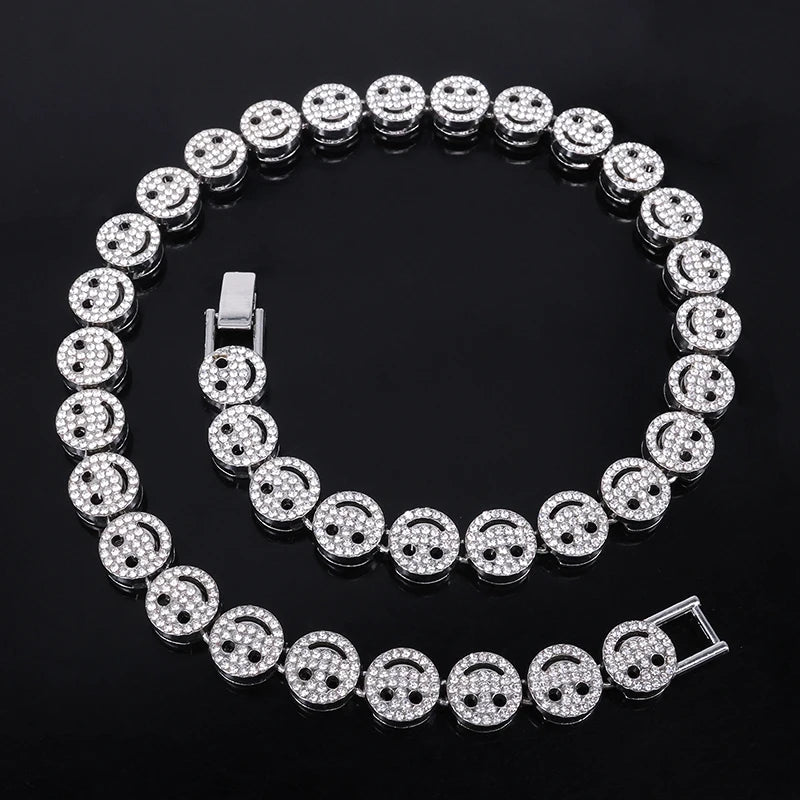 Fashionable Exquisite Smiling Face Decoration Necklace Bracelet Suit Suitable For Summer Travel And Fashionable Jewelry