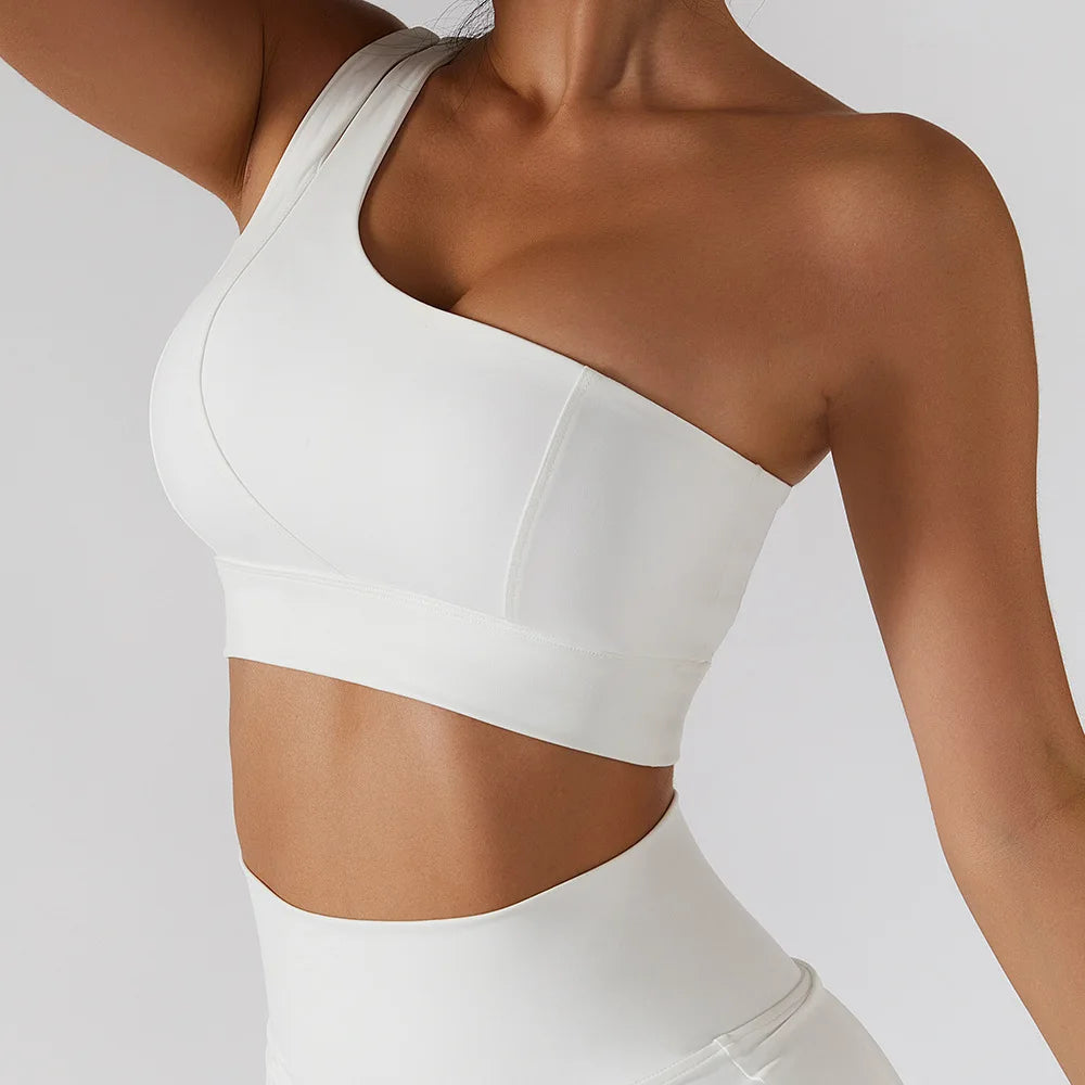 Sexy One Shoulder Sports Bra - High Strength Fitness Vest