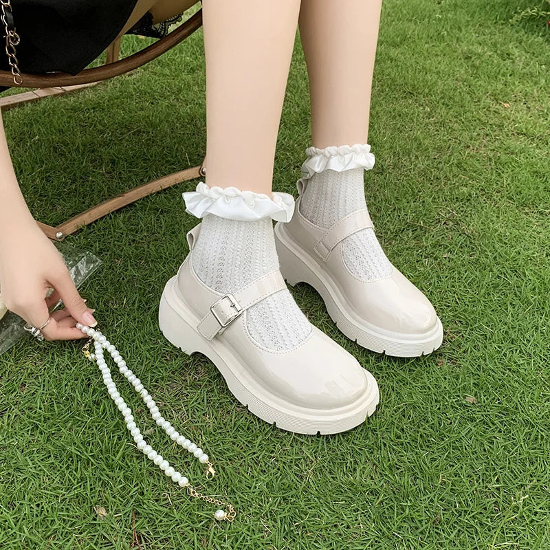 Women's Luxury Beaded Mary Jane Shoes - Elegant Flat Walking Shoes