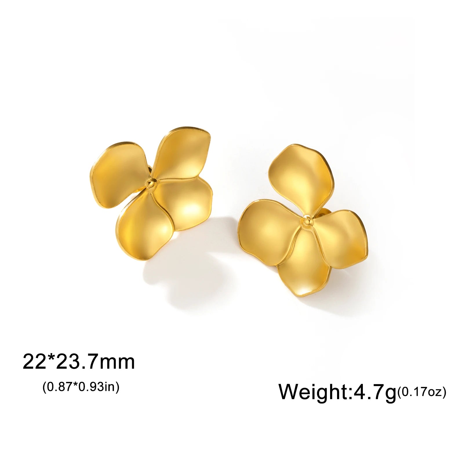 Unift Vintage Metal Flower Stud Earrings for Women Bohemian Gold Color Stainless Steel Earring Statement Stylish Simple Jewelry