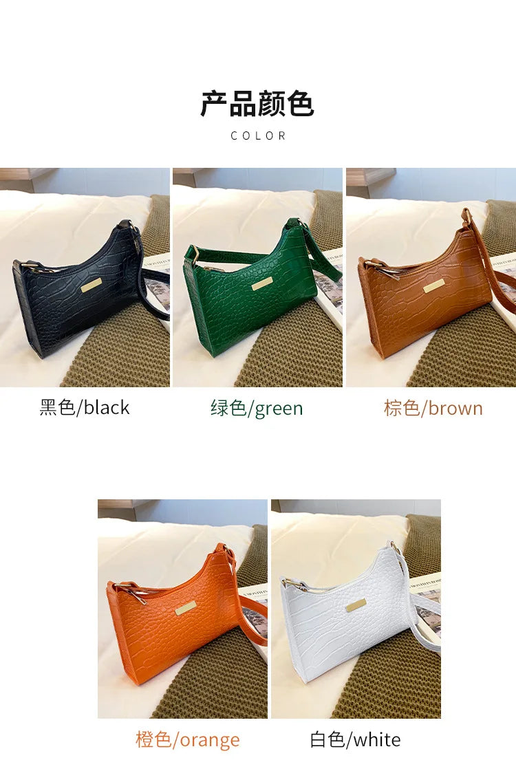 Fashion Shoulder Bag Crocodile Pattern Underarm Bag for Women Exquisite Crossbody Tote Purse Luxury Brand Handbags Shopping Bags