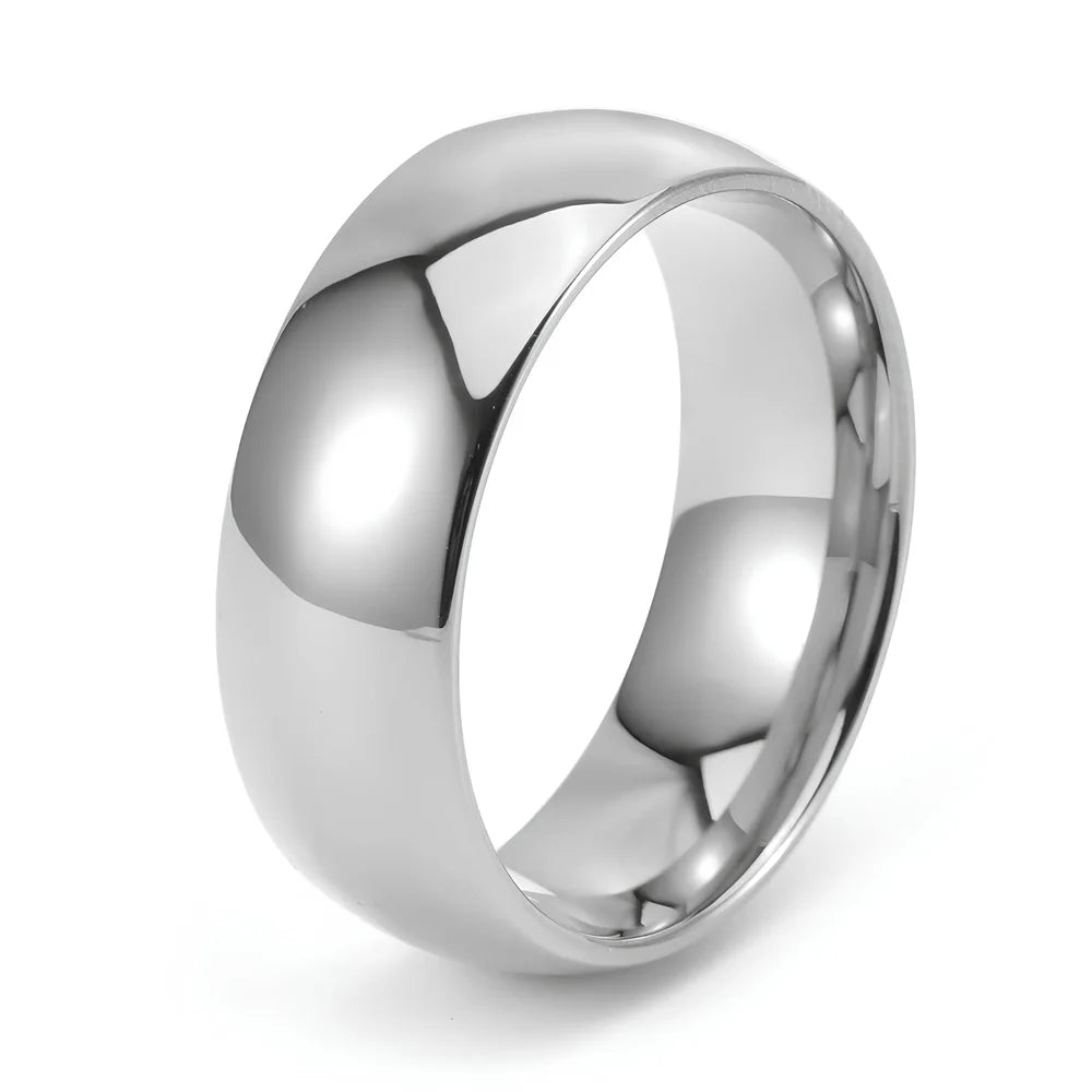 Tungsten Carbide Wedding Rings for Women and Men Classic Comfort Fit Dome Bands Simple Gothic Style Engagement Rings