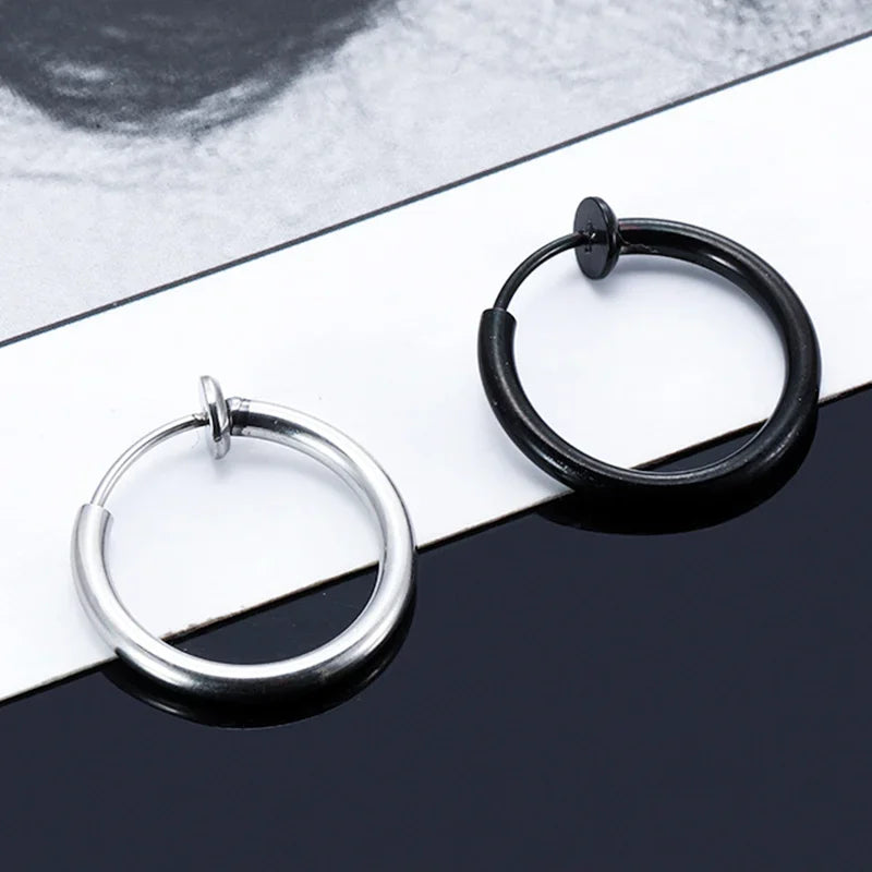 1 Pairs Fashion Magnetic Stud Earrings Men and Women Black CZ Magnet Non-piercing Clip Earring Set Punk Earrings Jewelry Gift