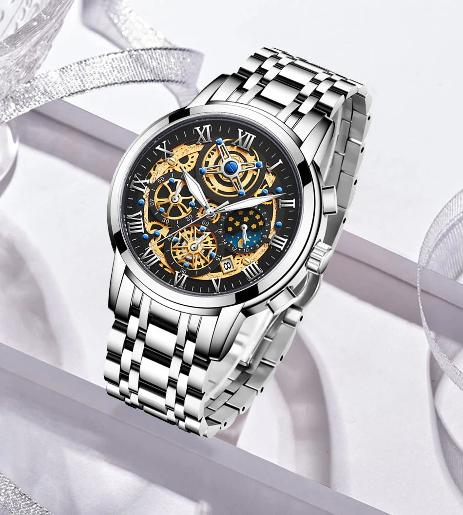 LIGE 2024 Gold Women Watch - Waterproof Sport Quartz Chronograph