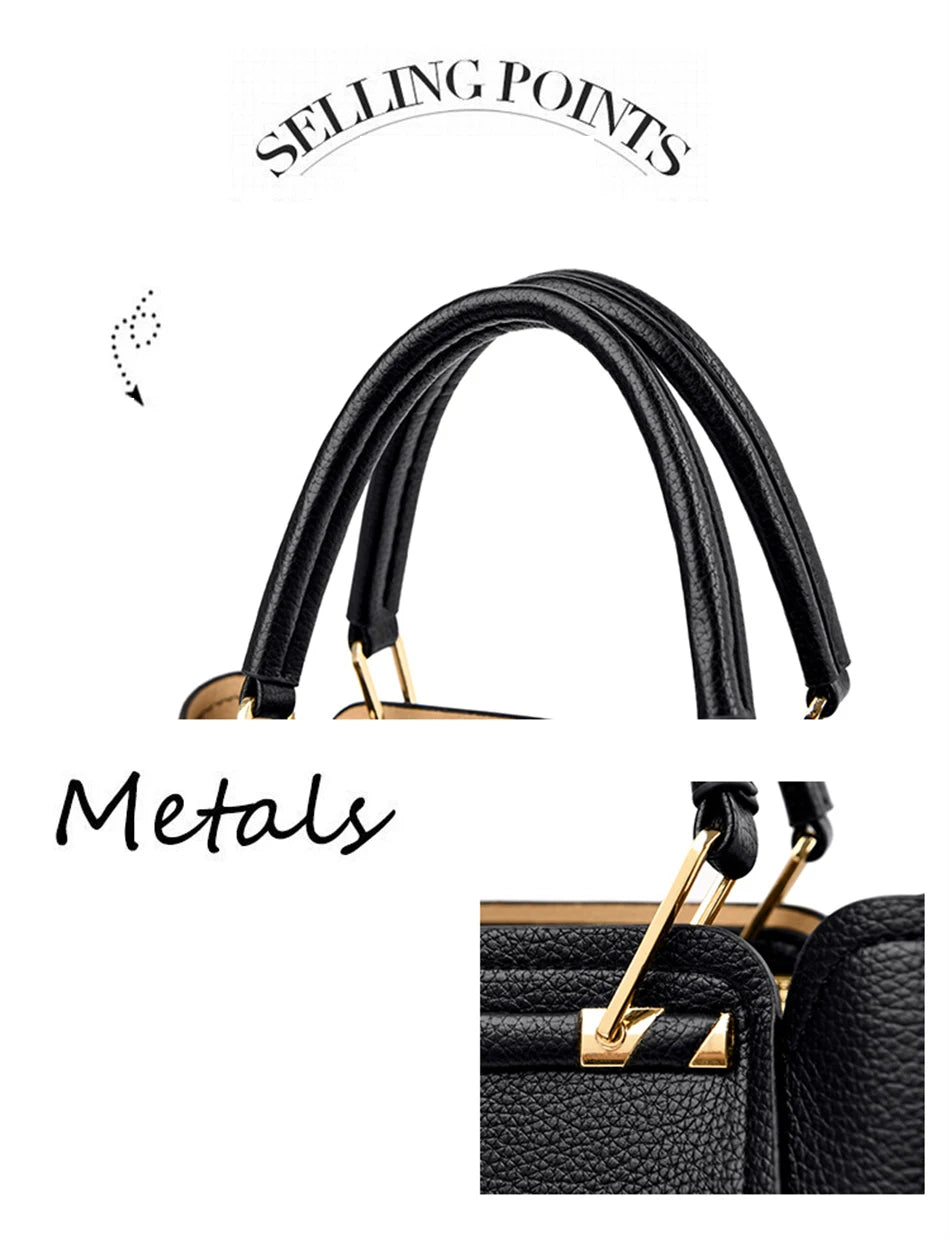 2024 Luxury Designer Handbag - 3 Layer Crossbody Leather Tote
