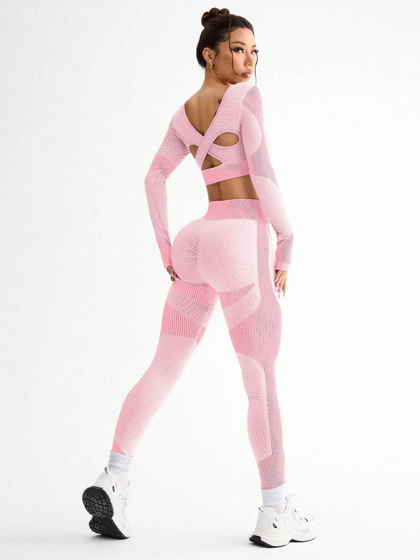 2PCS Sports Yoga Suit - Breathable Seamless Running Fitness Set
