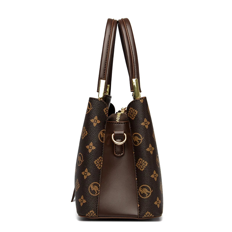 Luxury Print Leather Handbag - Large Capacity Crossbody Shoulder Bag