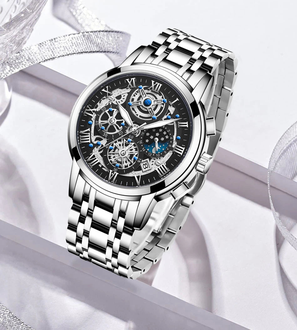 LIGE 2024 Gold Women Watch - Waterproof Sport Quartz Chronograph