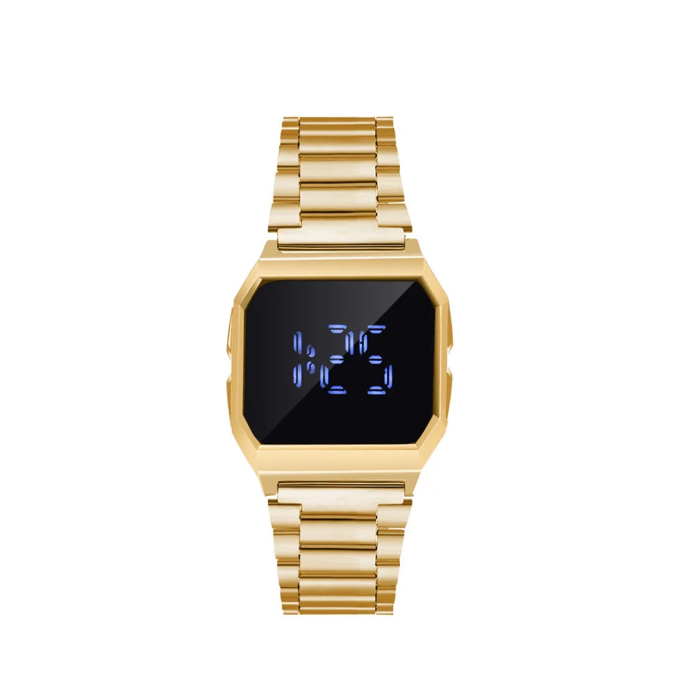 Luxury Gold Silver Sports Military Watches Men Women LED Digital Wristwatches Retro F91W Steel Band Electronic Watch Wrist Clock
